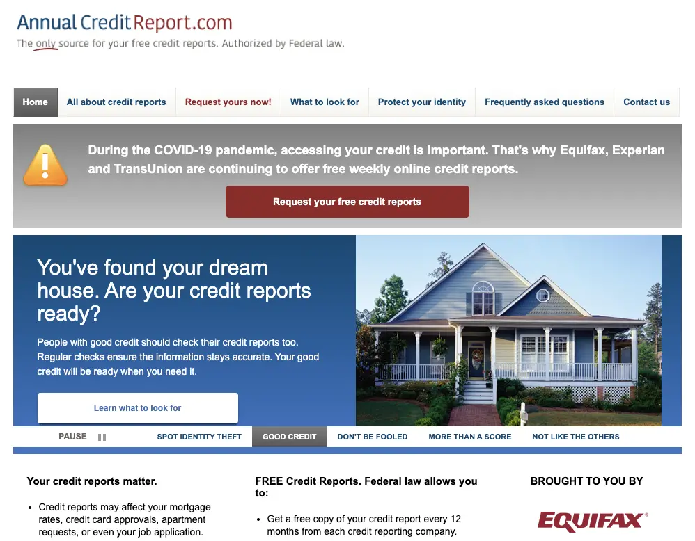 annualcreditreport.com get free credit report