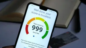 999 credit score on mobile phone screen how to get good credit score